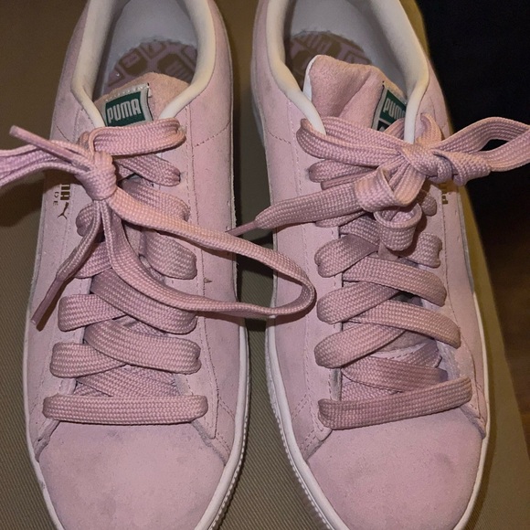 Puma Women's Pink Suede Sneakers - Picture 12 of 16